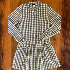 J. Crew Blue & White Plaid Cotton Dress/Tunic with Details Galore, Size 2